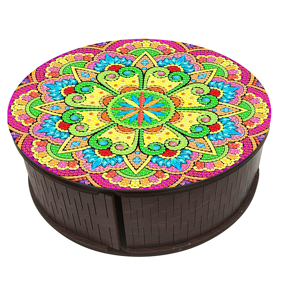 Wooden Mandala Diamond Painting DIY Jewellery Box Diamond Art Bracelet Organizer