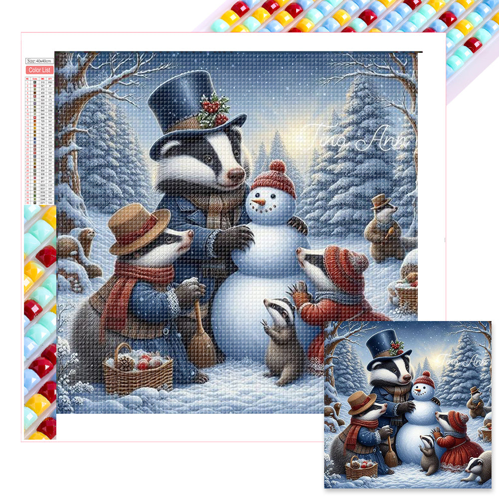 Diamond Painting - Full Square - Christmas snowman (40*40CM)