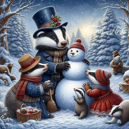 Diamond Painting - Full Square - Christmas snowman (40*40CM)