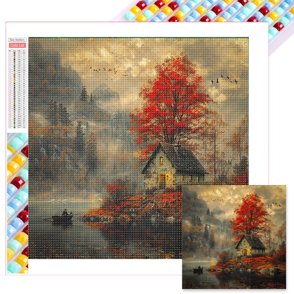 Diamond Painting - Full Square - Autumn maple forest (50*50CM)