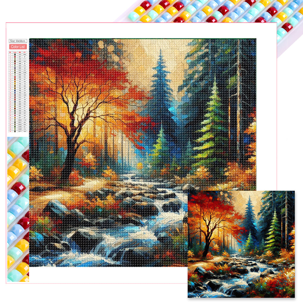 Diamond Painting - Full Square - Autumn maple forest (50*50CM)