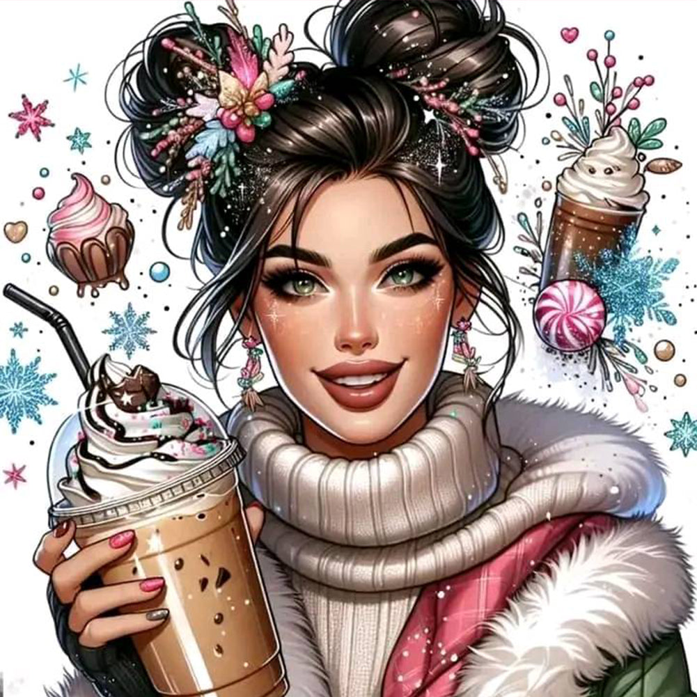 Diamond Painting - Full Round - Milk tea girl (40*40CM)