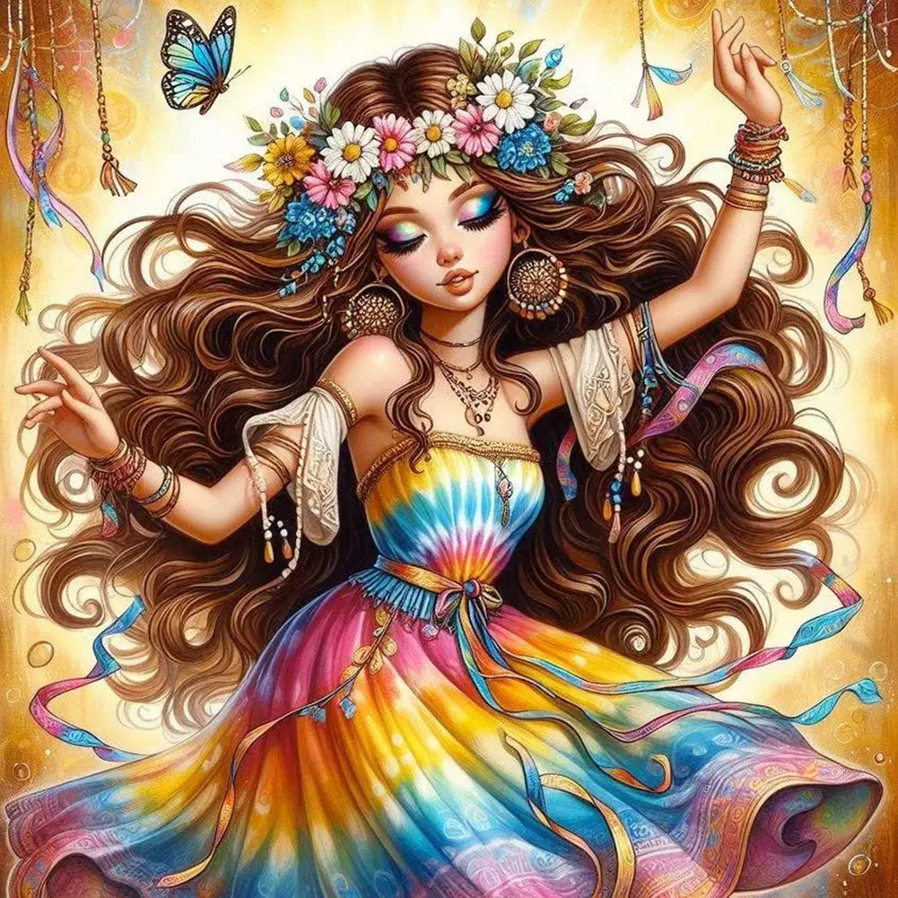 Diamond Painting - Full Round - Dancing girl (40*40CM)