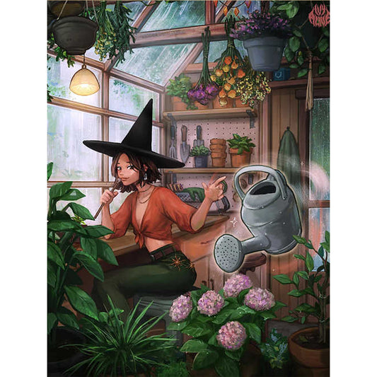 Diamond Painting - Full Round - Plant and witch (30*40CM)