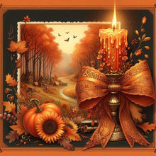 Load image into Gallery viewer, 4pcs Round Diamond Painting Set - Autumn candles (40*40CM)
