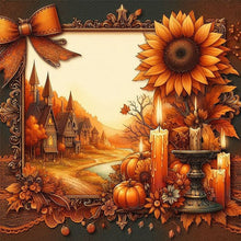 Load image into Gallery viewer, 4pcs Round Diamond Painting Set - Autumn candles (40*40CM)
