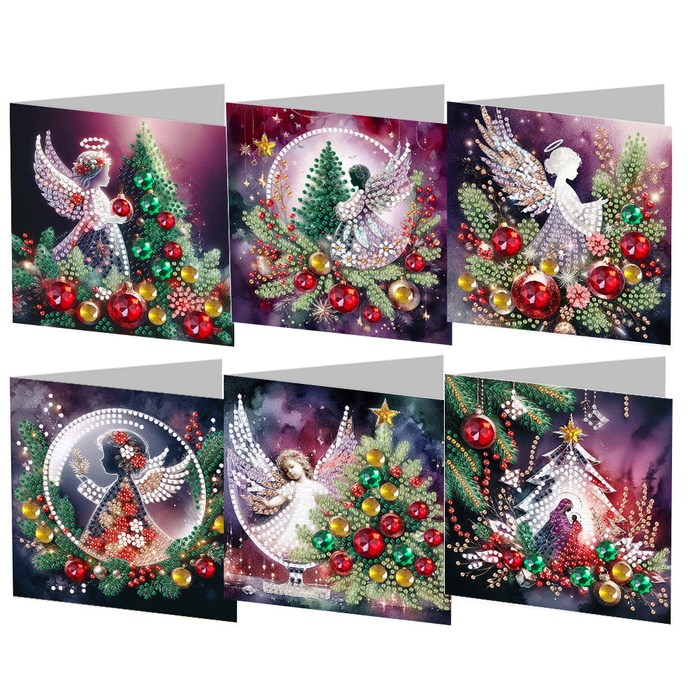 6Pcs Christmas DIY Diamond Painting Card Diamond Daily Wish Card for Adults Kids