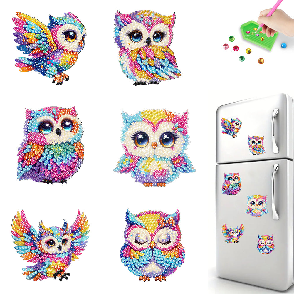 6Pcs Diamond Painting Fridge Magnet Ghost Fridge Stickers for Fridge Whiteboards