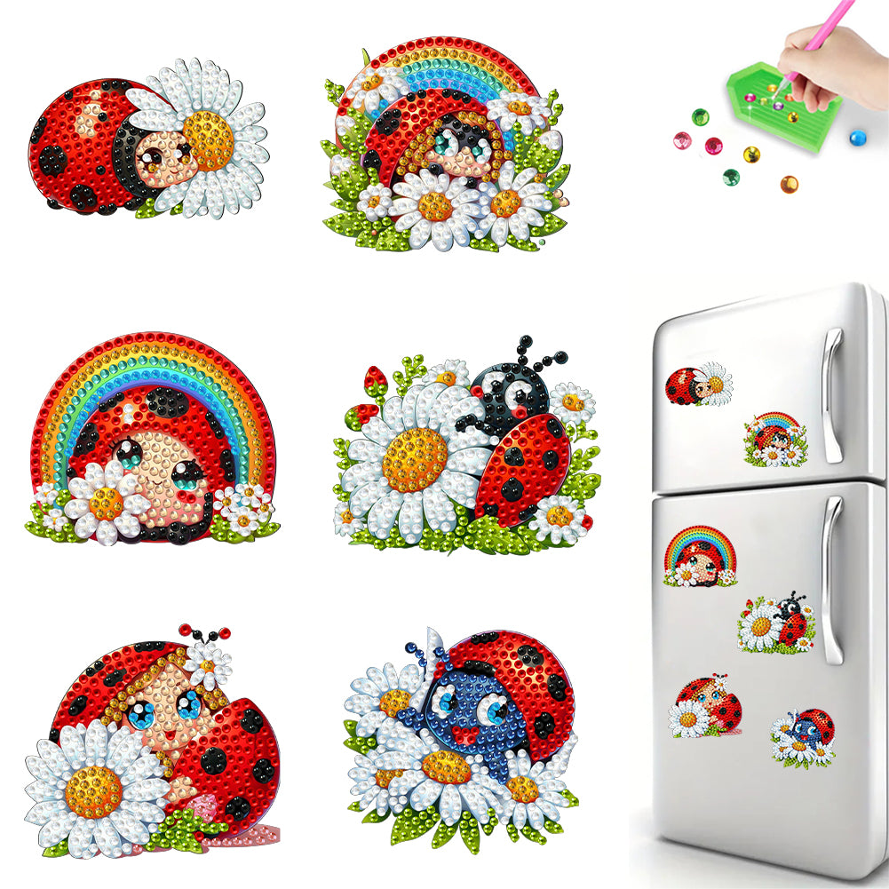 6Pcs Diamond Painting Fridge Magnet Ghost Fridge Stickers for Fridge Whiteboards