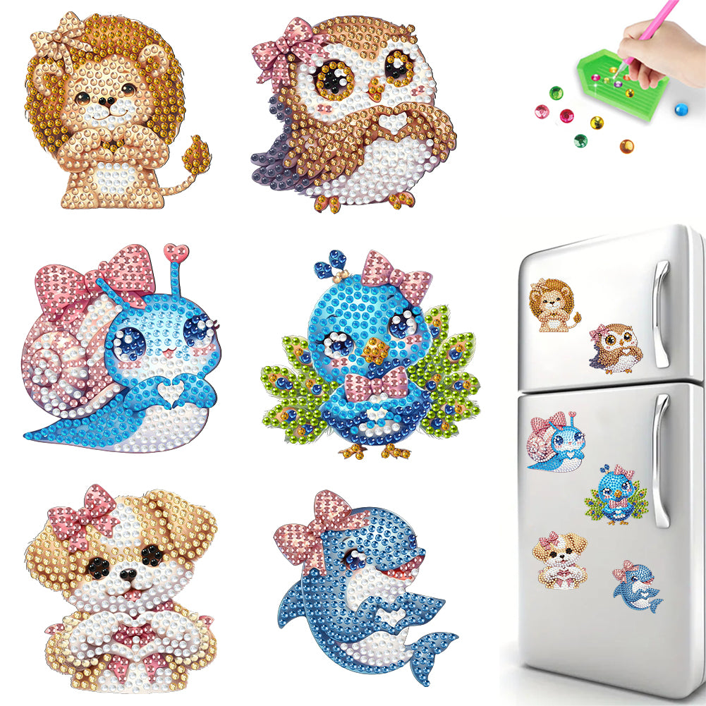 6Pcs Diamond Painting Fridge Magnet Ghost Fridge Stickers for Fridge Whiteboards