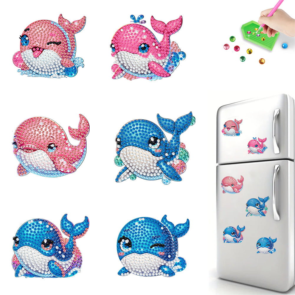 6Pcs Diamond Painting Fridge Magnet Ghost Fridge Stickers for Fridge Whiteboards