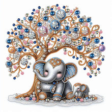 Load image into Gallery viewer, Diamond Painting - Partial Special Shaped - Elephant under the tree (40*40CM)
