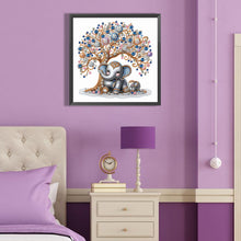 Load image into Gallery viewer, Diamond Painting - Partial Special Shaped - Elephant under the tree (40*40CM)
