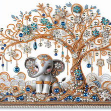 Load image into Gallery viewer, Diamond Painting - Partial Special Shaped - Elephant under the tree (40*40CM)
