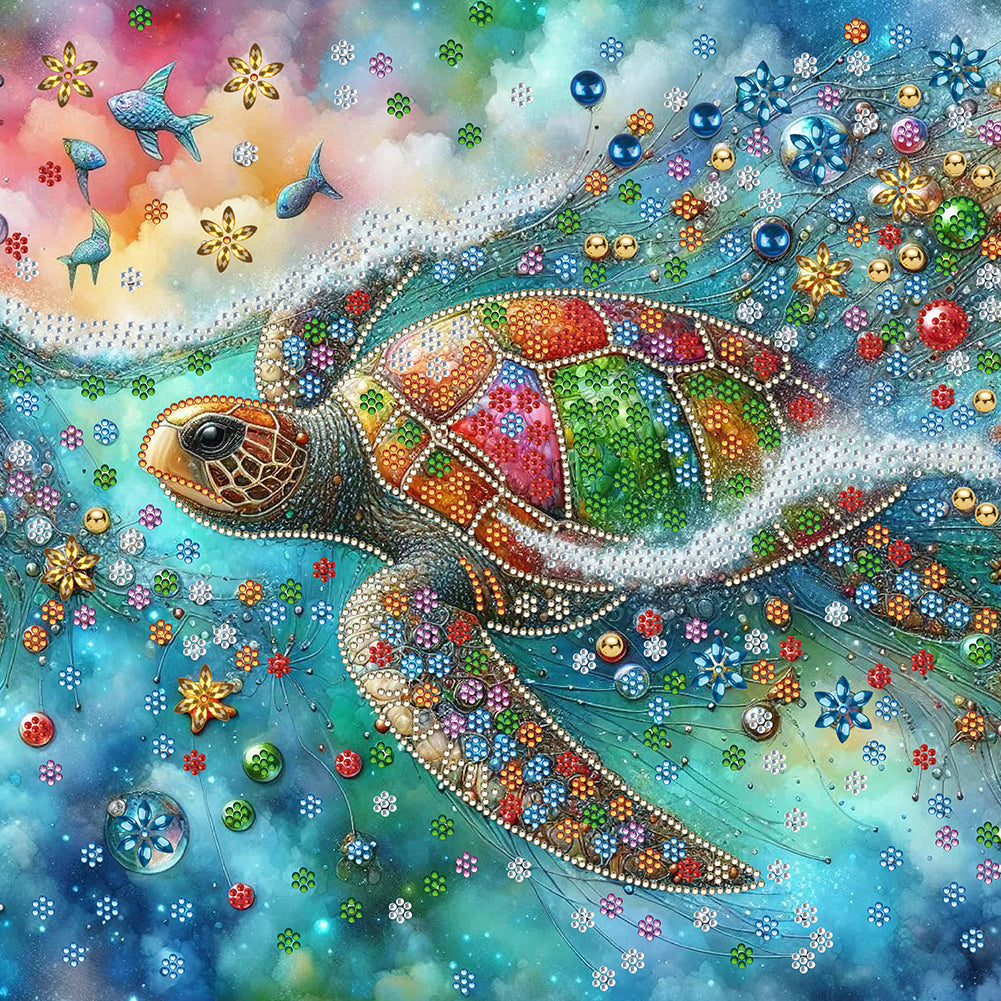 Diamond Painting - Partial Special Shaped - Sea turtle (40*40CM)