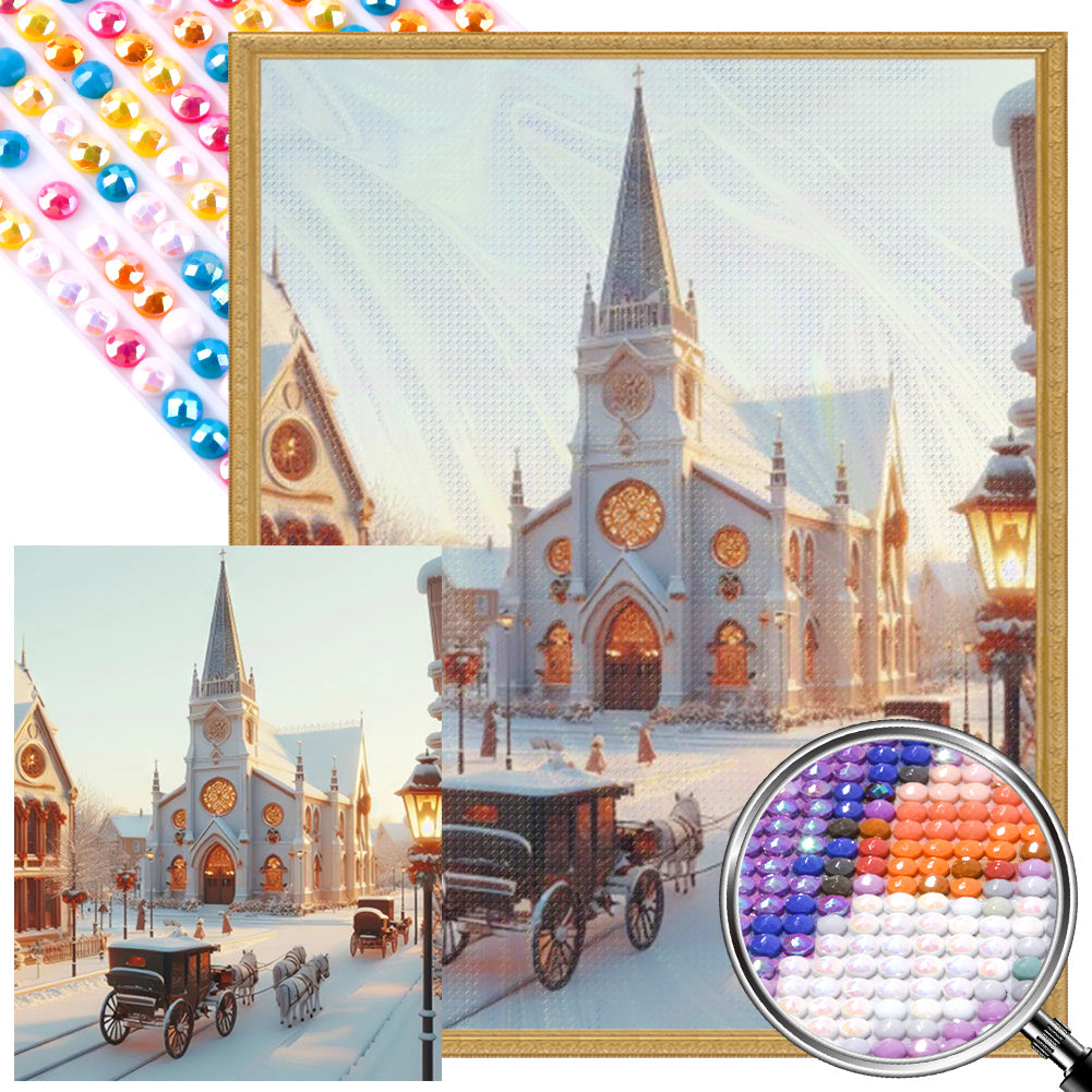 AB Diamond Painting - Full Round - Winter town (40*50CM)