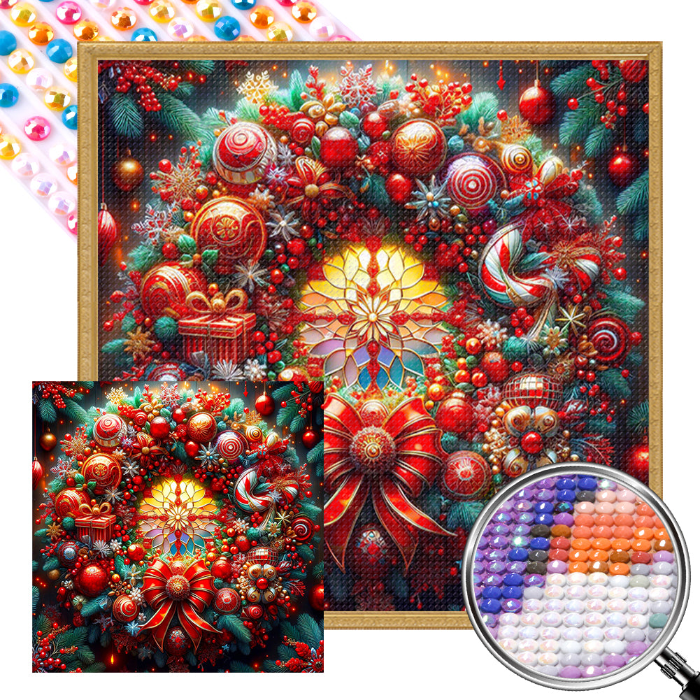 AB Diamond Painting - Full Round - Christmas wreath (40*40CM)
