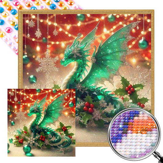 AB Diamond Painting - Full Round - Christmas bamboo dragon (40*40CM)