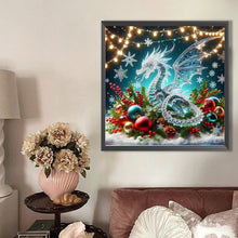 Load image into Gallery viewer, AB Diamond Painting - Full Round - Christmas ice crystal white dragon (40*40CM)

