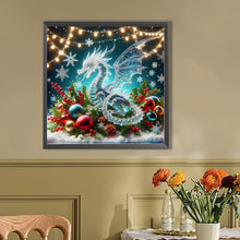 Load image into Gallery viewer, AB Diamond Painting - Full Round - Christmas ice crystal white dragon (40*40CM)
