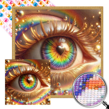 Load image into Gallery viewer, AB Diamond Painting - Full Round - Rainbow heart eyes (40*40CM)
