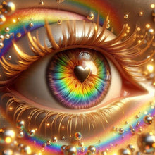 Load image into Gallery viewer, AB Diamond Painting - Full Round - Rainbow heart eyes (40*40CM)
