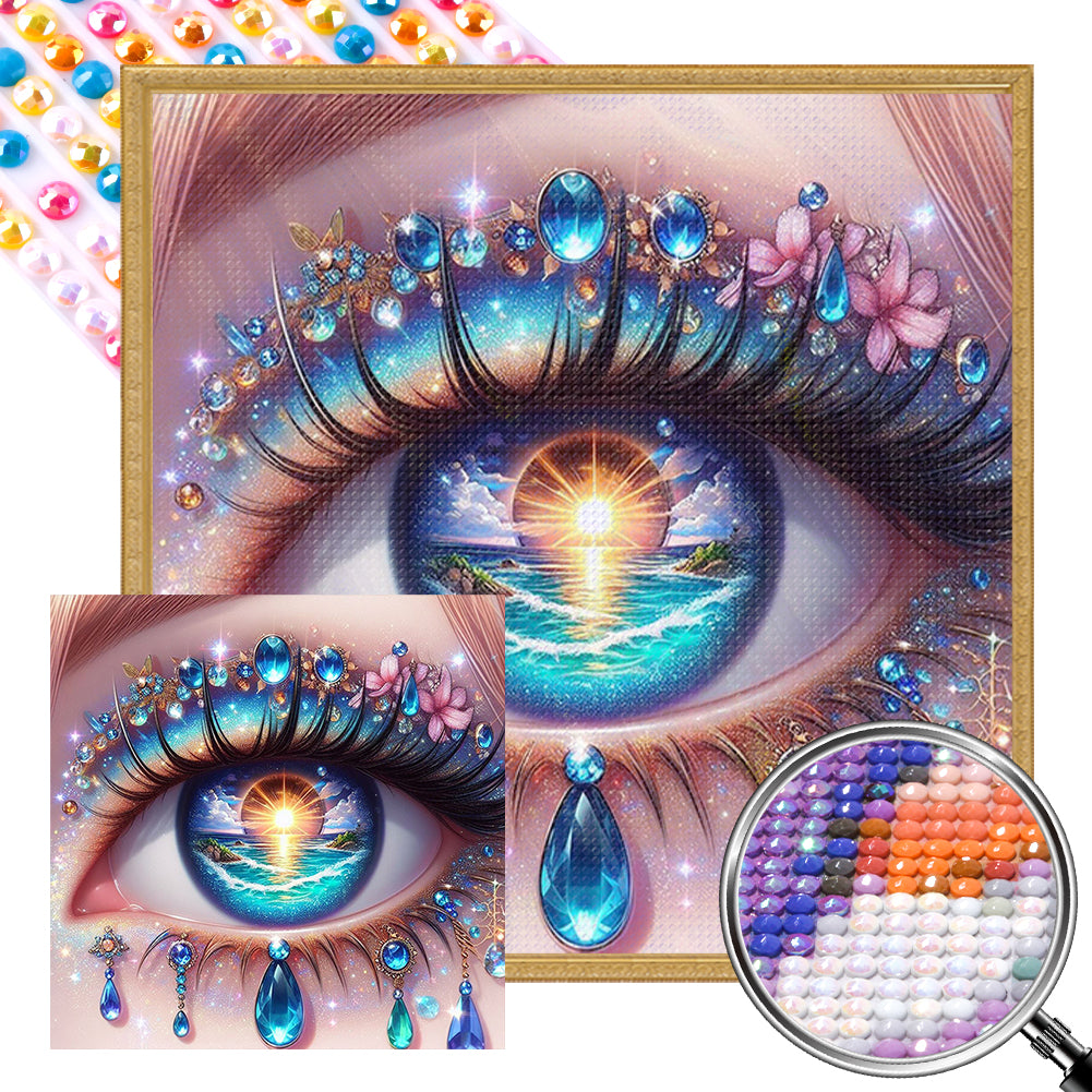 AB Diamond Painting - Full Round - Sun sea water eyes (40*40CM)