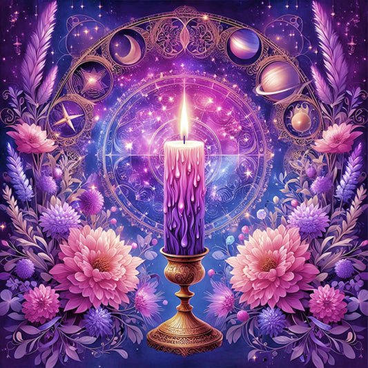 AB Diamond Painting - Full Round - Flower candles (40*40CM)