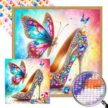 Load image into Gallery viewer, AB Diamond Painting - Full Round - Butterfly crystal leaf shoes (40*40CM)
