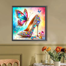 Load image into Gallery viewer, AB Diamond Painting - Full Round - Butterfly crystal leaf shoes (40*40CM)
