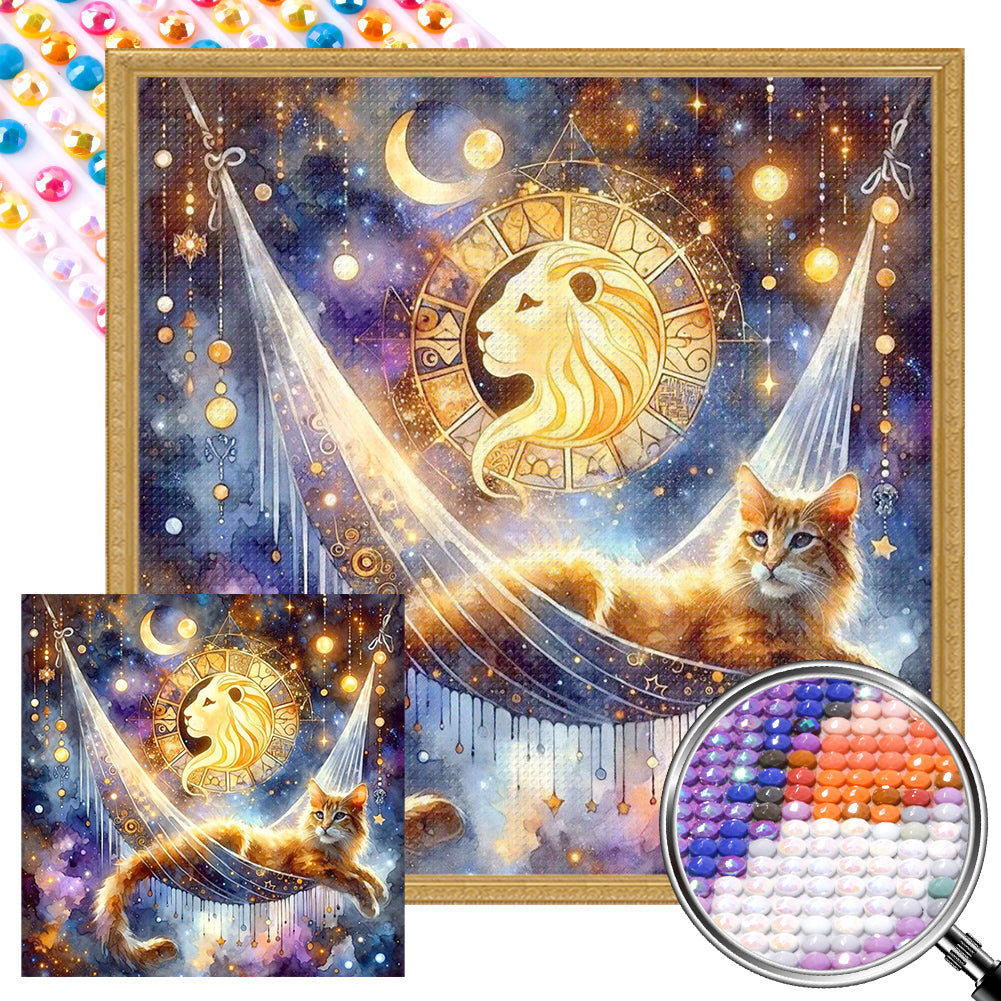 AB Diamond Painting - Full Round - Leo and cat (40*40CM)