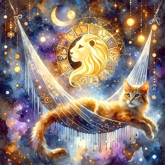 AB Diamond Painting - Full Round - Leo and cat (40*40CM)
