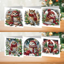 Load image into Gallery viewer, 6Pcs Christmas Special Shape Owl Diamond Painting Greeting Card for Friends
