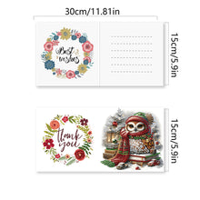 Load image into Gallery viewer, 6Pcs Christmas Special Shape Owl Diamond Painting Greeting Card for Friends
