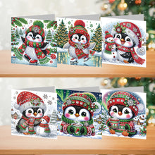 Load image into Gallery viewer, 6Pcs Christmas Special Shape Penguin Diamond Painting Greeting Card for Friends
