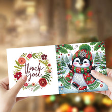 Load image into Gallery viewer, 6Pcs Christmas Special Shape Penguin Diamond Painting Greeting Card for Friends
