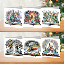 Load image into Gallery viewer, 6Pcs Christmas Special Shape Christmas Book Diamond Painting Greeting Card
