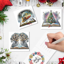 Load image into Gallery viewer, 6Pcs Christmas Special Shape Christmas Book Diamond Painting Greeting Card
