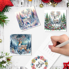 Load image into Gallery viewer, 6Pcs Christmas Special Shape Elk Diamond Painting Greeting Card for Friends
