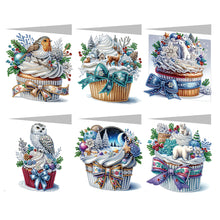 Load image into Gallery viewer, 6Pcs Christmas Special Shape Dessert Diamond Painting Greeting Card for Friends
