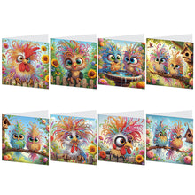 Load image into Gallery viewer, 8Pcs Humorous Bird Diamond Painting Greeting Card Diamond Drawing Card for Kids
