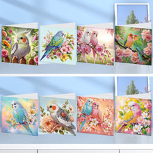 Load image into Gallery viewer, 8Pcs Bird Flower Diamond Painting Greeting Card Diamond Drawing Card for Friends
