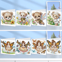 Load image into Gallery viewer, 8Pcs Bear Fairy Diamond Painting Greeting Card Diamond Drawing Card for Friends
