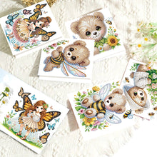 Load image into Gallery viewer, 8Pcs Bear Fairy Diamond Painting Greeting Card Diamond Drawing Card for Friends
