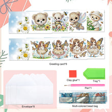 Load image into Gallery viewer, 8Pcs Bear Fairy Diamond Painting Greeting Card Diamond Drawing Card for Friends
