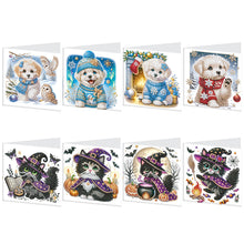 Load image into Gallery viewer, 8Pcs Christmas Diamond Painting Greeting Card Diamond Drawing Card for Friends
