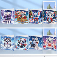 Load image into Gallery viewer, 8Pcs Winter Atmosphere Diamond Painting Greeting Card Diamond Drawing Card
