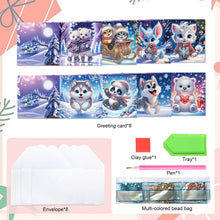 Load image into Gallery viewer, 8Pcs Winter Atmosphere Diamond Painting Greeting Card Diamond Drawing Card
