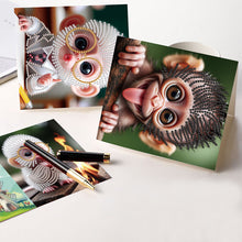 Load image into Gallery viewer, 8Pcs Funny Monkey Diamond Painting Greeting Card Diamond Drawing Card for Kids
