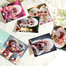 Load image into Gallery viewer, 8Pcs Funny Monkey Diamond Painting Greeting Card Diamond Drawing Card for Kids
